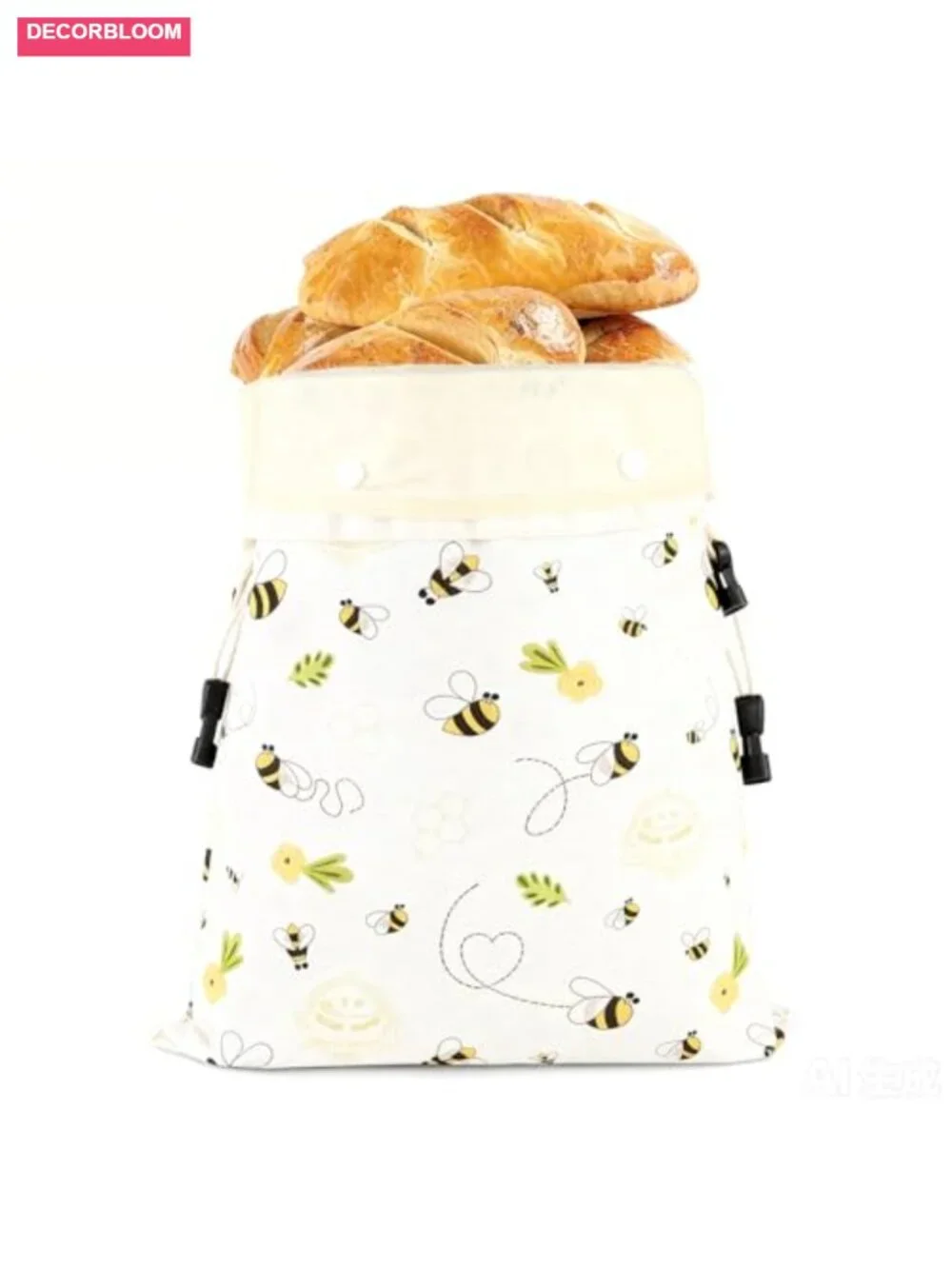 Reusable Beeswax Bread Bag XL, Removable Liner, Cotton/Linen, for Sourdough